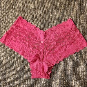🔥 Victoria's Secret Pink Panties Lace Boyfriend Cheeks Size Medium